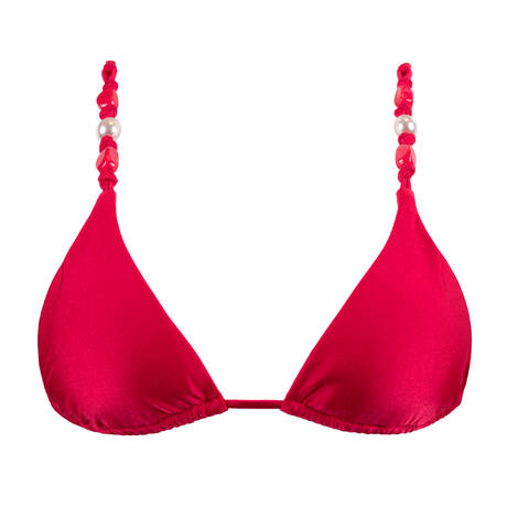 SEAFOLLY Triangle bikini top with laces Palermo Cosmo Red