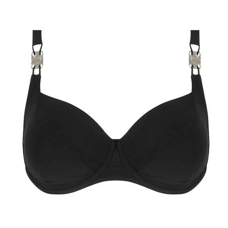 LISE CHARMEL Demi-cup fitting bikini top Éclat d'Argent Black Argent