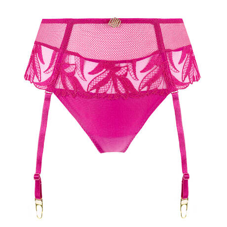 AUBADE High-waisted thong with garter belt Sweet Euphoria Passion Rose