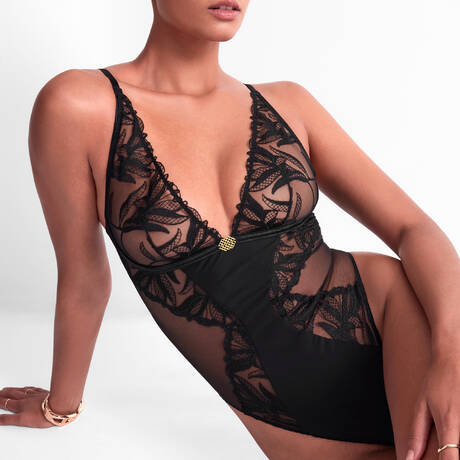 AUBADE Thong bodysuit Sweet Euphoria Black