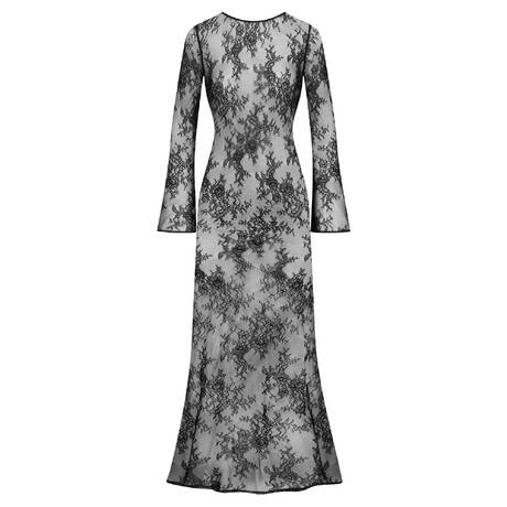 MAISON CLOSE Lace Open-back long dress 24 Secret Days Black