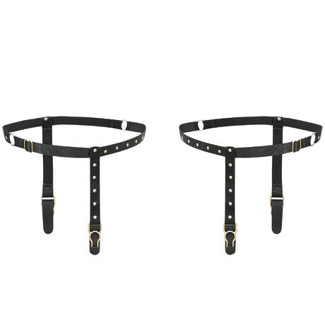 MAISON CLOSE Studded Garters 24 Secret Days Black/Gold