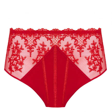 LOUISA BRACQ High-waisted panty Victoria Rouge à lèvres