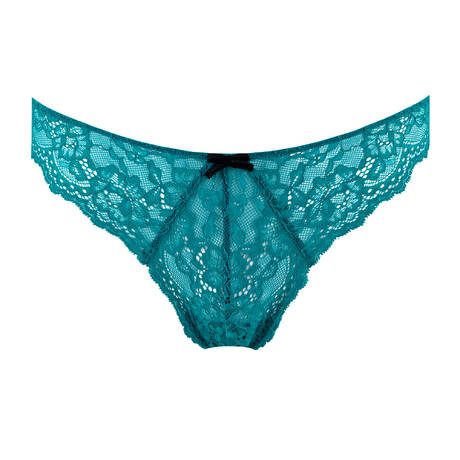 FLEUR DU MAL Brazilian Slip aus Spitze Bianca Lace Aquamarine