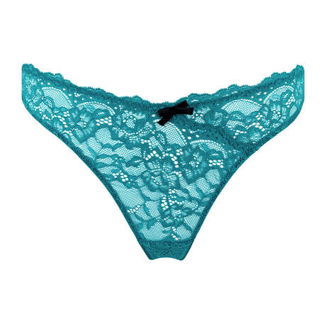 FLEUR DU MAL String en dentelle Bianca Lace Aquamarine