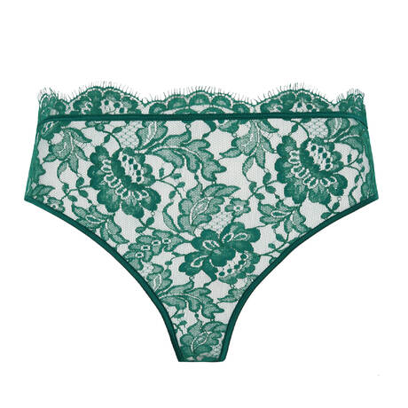 COCO DE MER Culotte haute ouverte en dentelle Avani Teal