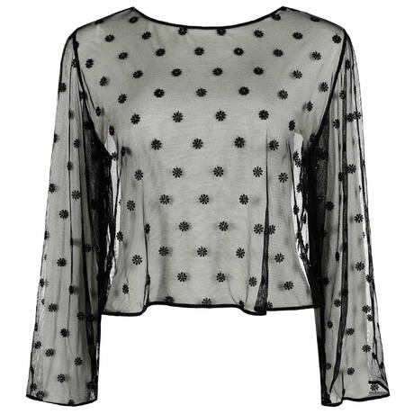 MARIE JO Long-sleeved top Daisy Black