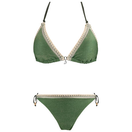 BANANA MOON Two-piece triangle swimsuit Blucostora Shiny Wave Khaki