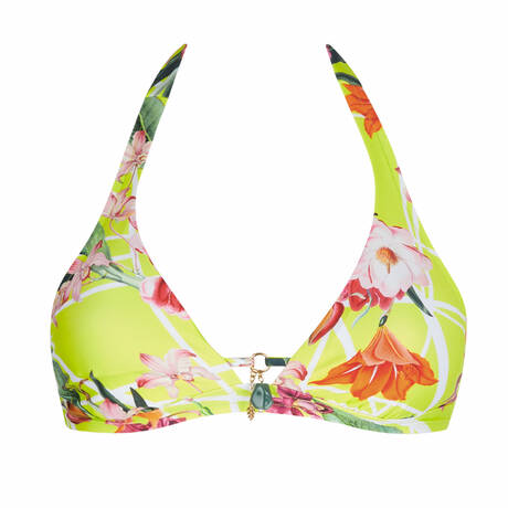 LISE CHARMEL Triangle bikini top Fleurs Splendeur Splendeur Lime