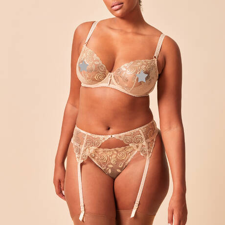 3 pieces set Gossard VIP Fleur d'Or Gold