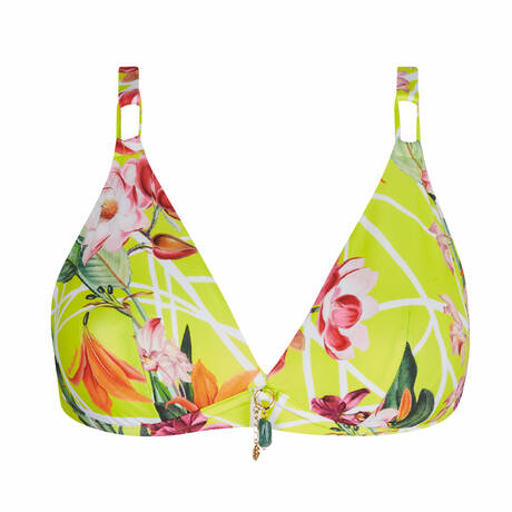 LISE CHARMEL Plus-size triangle bikini top Fleurs Splendeur Splendeur Lime