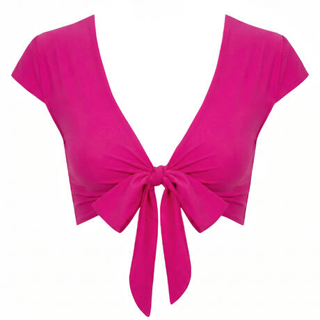 PAIN DE SUCRE Haut de maillot de bain crop top Tako Sensitive Uni Life Résille Framboise