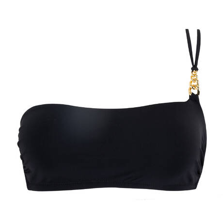 PAIN DE SUCRE One shoulder bikini top Niania Sensitive Uni Life Résille Black