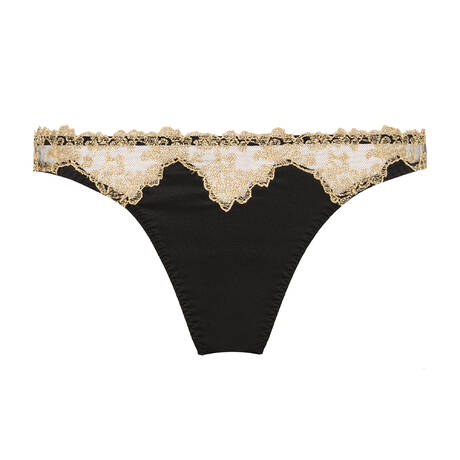 COCO DE MER Silk Open brief Reina Black and gold