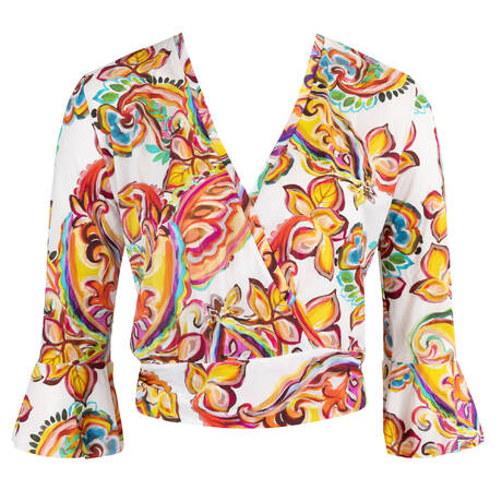 PAIN DE SUCRE Wrap-around crop top Lizz Paisley Multicolored