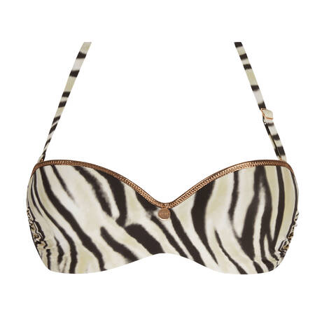 ANTIGEL Padded bandeau bikini top La Tigre Blanc Tigre Bronze