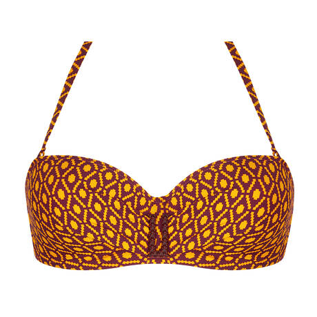 ANTIGEL Padded bandeau bikini top La Papoue Jaune Papou