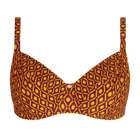 ANTIGEL Demi-cup fitting bikini top La Papoue Jaune Papou