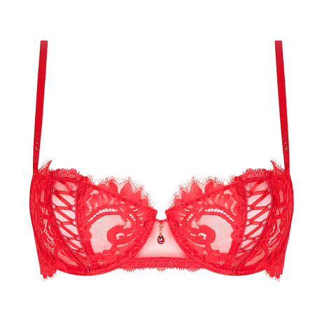 LISE CHARMEL Vertical seams demi-cup bra lace Désirs de Venise Grenat Venise