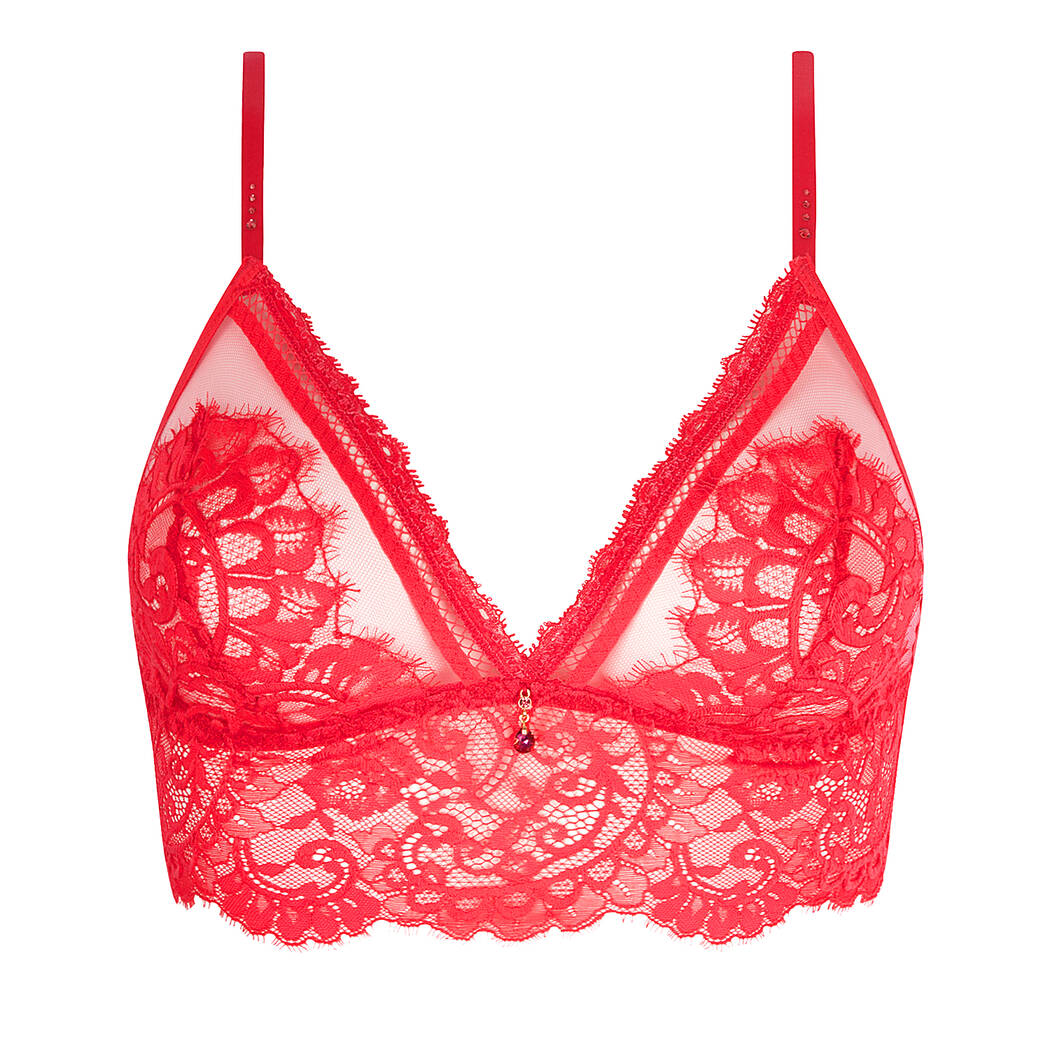 LISE CHARMEL Soutien-gorge sans armatures en dentelle Désirs de Venise Grenat Venise