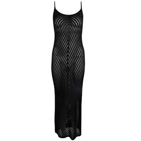 PAIN DE SUCRE Long beach dress Romy Sensitive Uni Life Résille Black