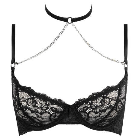 FLEUR DU MAL Halbschalen-BH aus Spitze Bianca Lace Schwarz
