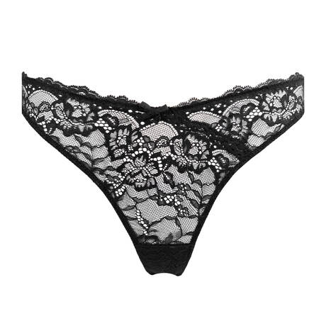 FLEUR DU MAL String aus Spitze Bianca Lace Schwarz