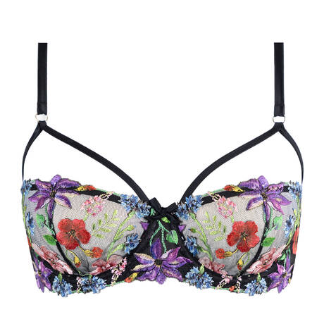 FLEUR DU MAL Halbschalen-BH Wildflower Schwarz