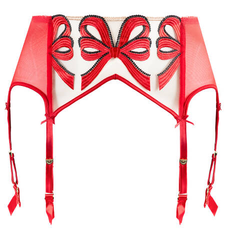 DITA VON TEESE Garter belt 6 clips Beau Bait Scarlett Red