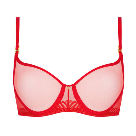 AUBADE Demi-cup bra Sheer Emotion Diva Red