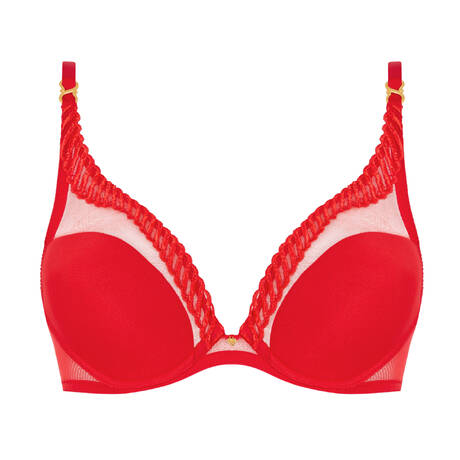 AUBADE Padded triangle bra Sheer Emotion Diva Red