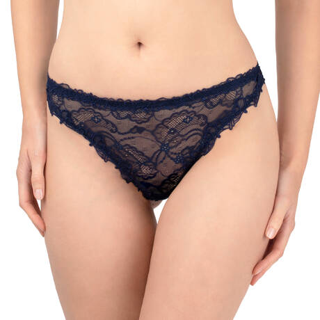 LISE CHARMEL String en dentelle Soir de Venise Bleu Venise