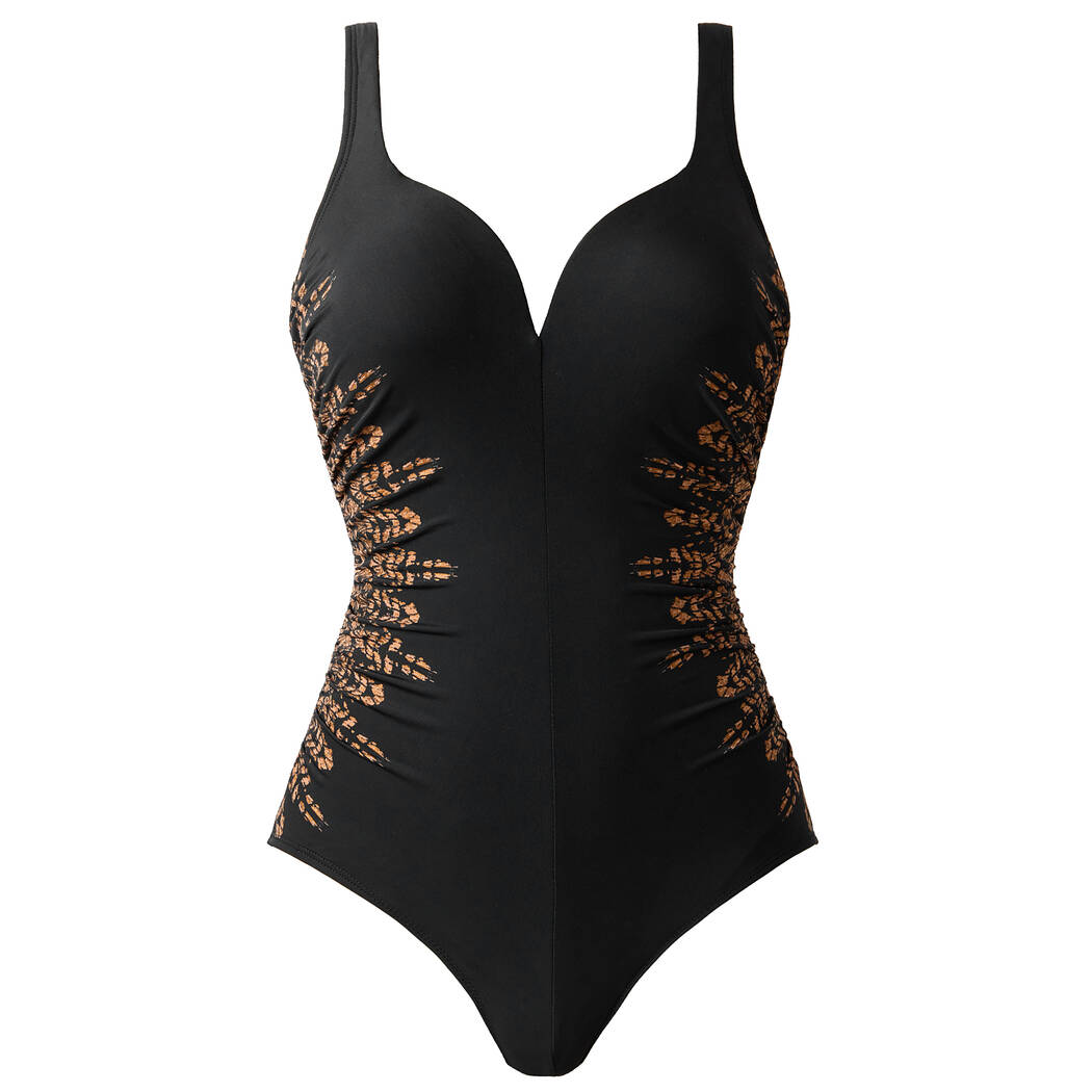 MIRACLESUIT Maillot de bain 1 pièce gainant Temptress sans armatures Costa d'Oro Noir/Doré