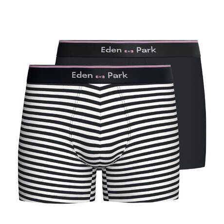 EDEN PARK  Pack de 2 boxers homme en coton Heritage Blanc + Marine EP