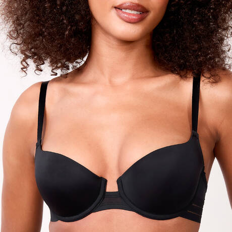 MAISON LEJABY Padded demi-cup bra Nufit Black