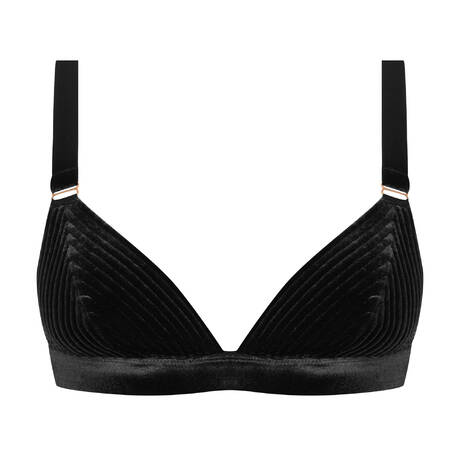 MAISON CLOSE Velvet Triangle bra Rococo Black