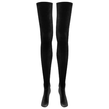 MAISON CLOSE Velvet Stockings Rococo Black