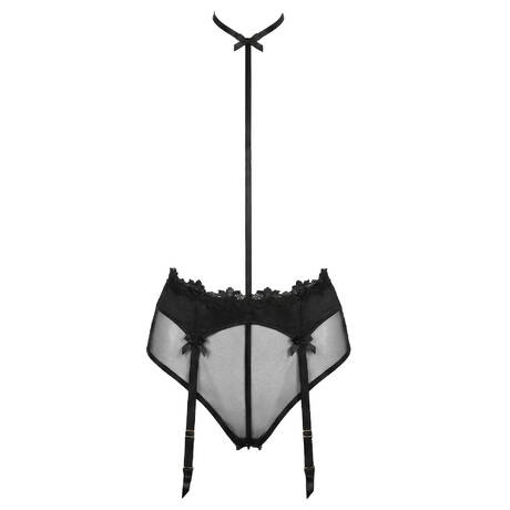 AGENT PROVOCATEUR High-waisted open panty with harness Floss Black