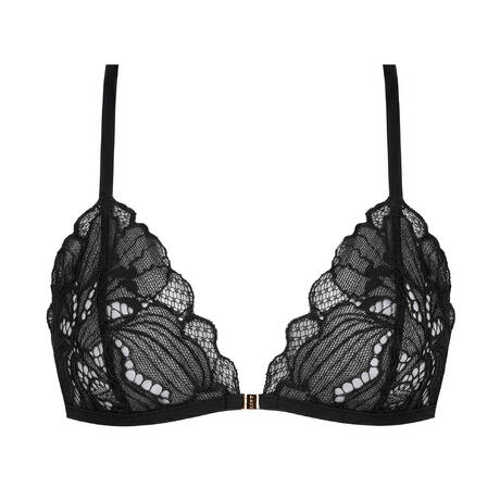 LIVY Lace Triangle bra with front opening Road Black