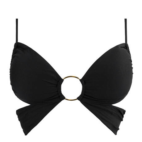 LULI FAMA Padded triangle bikini top Gilded Butterfly Black