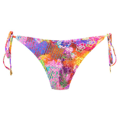 LULI FAMA Reversible brazilian tie side bikini bottom Blooming Spark Multicolor
