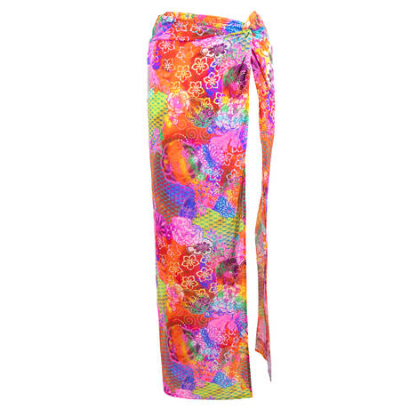 LULI FAMA Long beach skirt Blooming Spark Multicolor