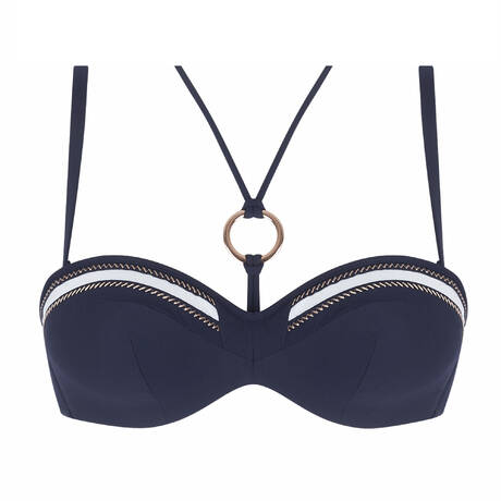 LISE CHARMEL Haut de maillot de bain bandeau coques Cordage Precieux Cordage Navy