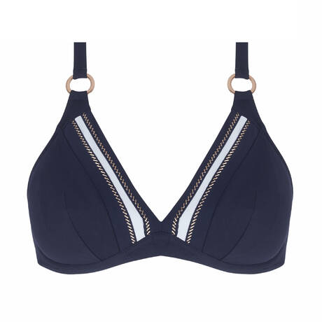 LISE CHARMEL Haut de maillot de bain triangle bonnets profonds Cordage Precieux Cordage Navy