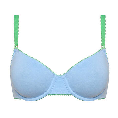 DORA LARSEN Cotton Demi-cup bra Blossom Blue