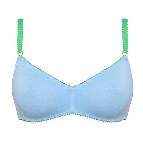 DORA LARSEN Cotton Wireless bra Blossom Blue