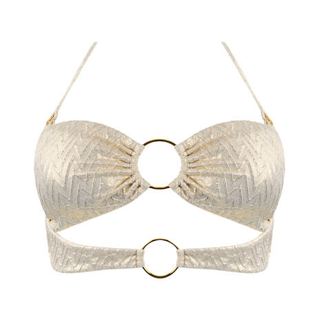 LULI FAMA Bandeau bikini top Liquid Voltage Gold