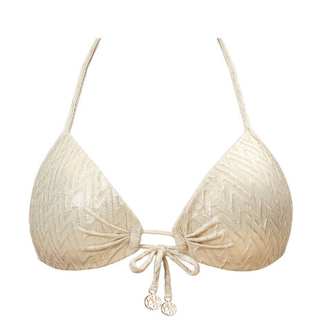 LULI FAMA Push-up-Bikini-Top Liquid Voltage Gold