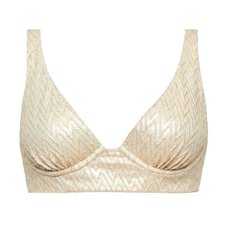 LULI FAMA Haut de maillot de bain triangle armatures Liquid Voltage Gold