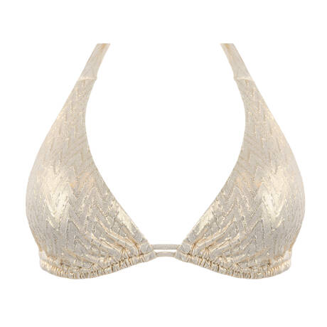 LULI FAMA Triangel-Bikini-Top ohne Bügel Liquid Voltage Gold
